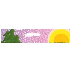 Pine Trees Trees Sunrise Sunset Small Flano Scarf by Sapixe