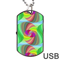 Seamless Pattern Twirl Spiral Dog Tag Usb Flash (one Side) by Sapixe