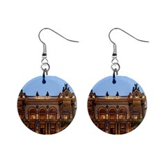 Municipal Theatre Of Sao Paulo Brazil Mini Button Earrings by Sapixe