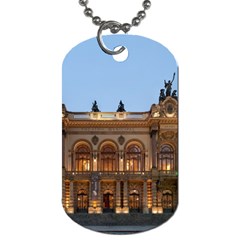 Municipal Theatre Of Sao Paulo Brazil Dog Tag (one Side) by Sapixe