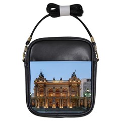 Municipal Theatre Of Sao Paulo Brazil Girls Sling Bags by Sapixe