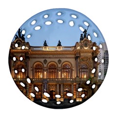 Municipal Theatre Of Sao Paulo Brazil Round Filigree Ornament (two Sides) by Sapixe