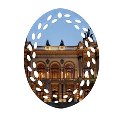 Municipal Theatre Of Sao Paulo Brazil Ornament (oval Filigree) by Sapixe