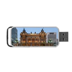 Municipal Theatre Of Sao Paulo Brazil Portable Usb Flash (one Side) by Sapixe