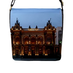 Municipal Theatre Of Sao Paulo Brazil Flap Messenger Bag (l)  by Sapixe