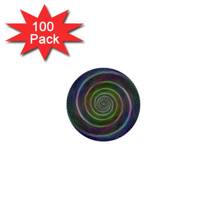 Spiral Fractal Digital Modern 1  Mini Buttons (100 pack) 