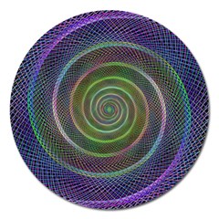 Spiral Fractal Digital Modern Magnet 5  (round) by Sapixe