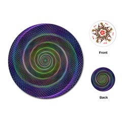 Spiral Fractal Digital Modern Playing Cards (round) 