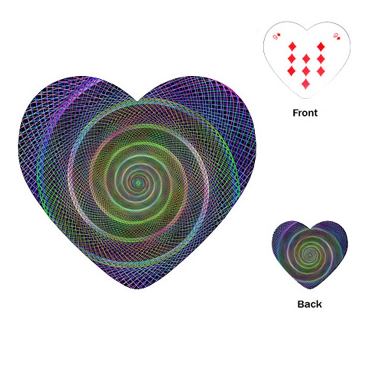 Spiral Fractal Digital Modern Playing Cards (Heart) 