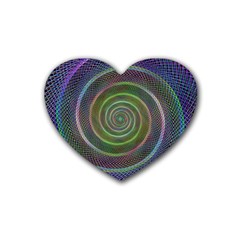 Spiral Fractal Digital Modern Heart Coaster (4 Pack)  by Sapixe