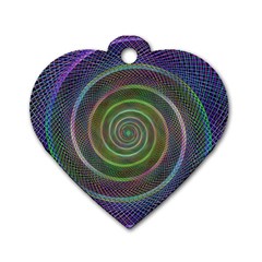 Spiral Fractal Digital Modern Dog Tag Heart (one Side) by Sapixe