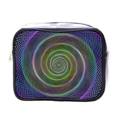 Spiral Fractal Digital Modern Mini Toiletries Bags by Sapixe