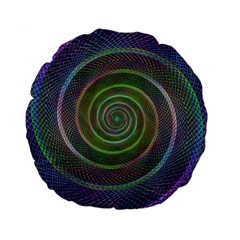 Spiral Fractal Digital Modern Standard 15  Premium Round Cushions by Sapixe