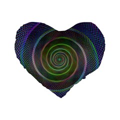 Spiral Fractal Digital Modern Standard 16  Premium Heart Shape Cushions by Sapixe