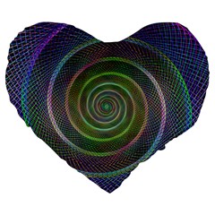 Spiral Fractal Digital Modern Large 19  Premium Heart Shape Cushions by Sapixe