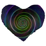 Spiral Fractal Digital Modern Large 19  Premium Heart Shape Cushions Front