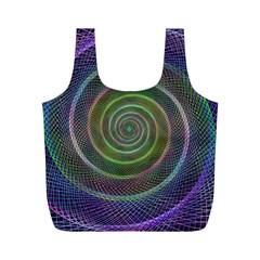 Spiral Fractal Digital Modern Full Print Recycle Bags (m)  by Sapixe