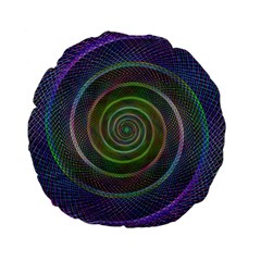 Spiral Fractal Digital Modern Standard 15  Premium Flano Round Cushions by Sapixe