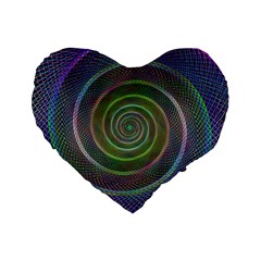 Spiral Fractal Digital Modern Standard 16  Premium Flano Heart Shape Cushions by Sapixe