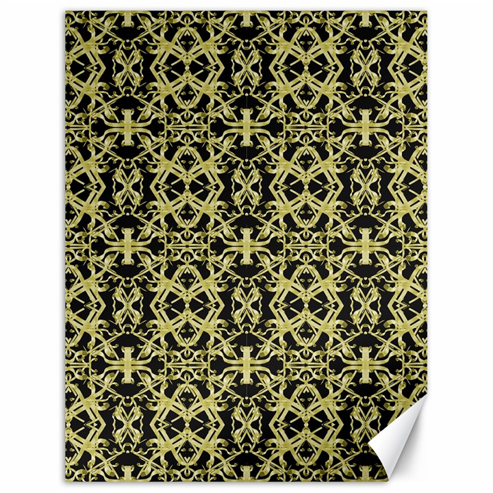 Golden Ornate Intricate Pattern Canvas 18  x 24  