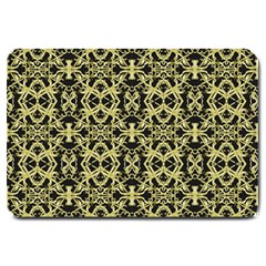 Golden Ornate Intricate Pattern Large Doormat  by dflcprints