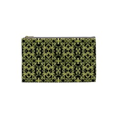 Golden Ornate Intricate Pattern Cosmetic Bag (small)  by dflcprints