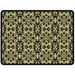 Golden Ornate Intricate Pattern Fleece Blanket (large)  by dflcprints