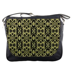 Golden Ornate Intricate Pattern Messenger Bags by dflcprints