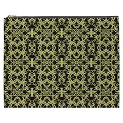 Golden Ornate Intricate Pattern Cosmetic Bag (xxxl)  by dflcprints