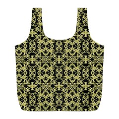 Golden Ornate Intricate Pattern Full Print Recycle Bags (l)  by dflcprints