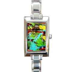 Yellow Dolphins   Blue Lagoon 6 Rectangle Italian Charm Watch by bestdesignintheworld