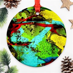 Yellow Dolphins   Blue Lagoon 6 Ornament (round) by bestdesignintheworld