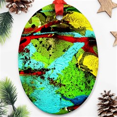 Yellow Dolphins   Blue Lagoon 6 Ornament (oval) by bestdesignintheworld