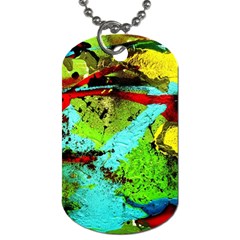 Yellow Dolphins   Blue Lagoon 6 Dog Tag (two Sides) by bestdesignintheworld