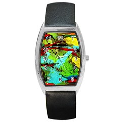 Yellow Dolphins   Blue Lagoon 6 Barrel Style Metal Watch by bestdesignintheworld