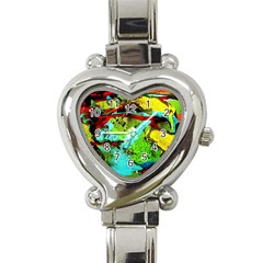 Yellow Dolphins   Blue Lagoon 6 Heart Italian Charm Watch by bestdesignintheworld