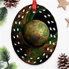 Tiktok s Four-dimensional Steampunk Time Contraption Oval Filigree Ornament (two Sides) by jayaprime