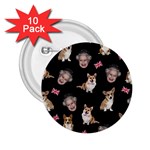 Queen Elizabeth s corgis pattern 2.25  Buttons (10 pack)  Front