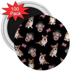 Queen Elizabeth s Corgis Pattern 3  Magnets (100 Pack) by Valentinaart