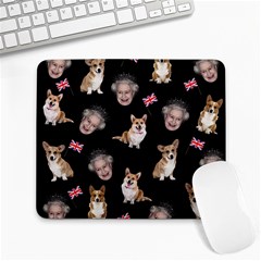 Queen Elizabeth s Corgis Pattern Large Mousepads by Valentinaart