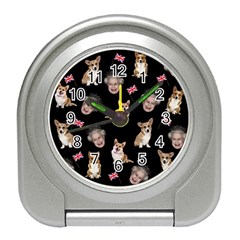 Queen Elizabeth s Corgis Pattern Travel Alarm Clocks by Valentinaart