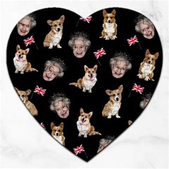 Queen Elizabeth s Corgis Pattern Jigsaw Puzzle (heart) by Valentinaart