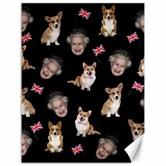 Queen Elizabeth s Corgis Pattern Canvas 12  X 16   by Valentinaart