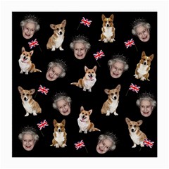 Queen Elizabeth s Corgis Pattern Medium Glasses Cloth by Valentinaart