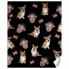 Queen Elizabeth s Corgis Pattern Canvas 11  X 14   by Valentinaart