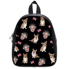 Queen Elizabeth s Corgis Pattern School Bag (small) by Valentinaart