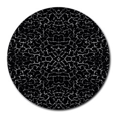 Cracked Dark Texture Pattern Round Mousepads by dflcprints