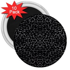 Cracked Dark Texture Pattern 3  Magnets (10 Pack)  by dflcprints