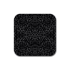 Cracked Dark Texture Pattern Rubber Square Coaster (4 Pack)  by dflcprints