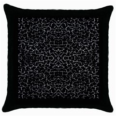 Cracked Dark Texture Pattern Throw Pillow Case (black) by dflcprints